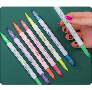 6 pzs rotuladores de colores/pluma de doble cabeza para estudiantes/papelería/pintura (8)