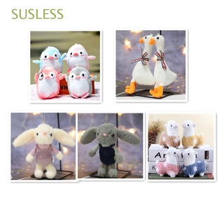 SUSLESS Cartoon Key Ring Soft Animal Keychain Stuffed Toy Gift Schoolbag Bag Pendant Plush Doll Cute