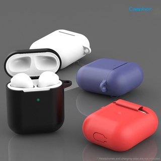 Alcanfor a prueba de polvo de silicona compatible con Bluetooth auriculares bolsa de almacenamiento protectora para AirPods 2