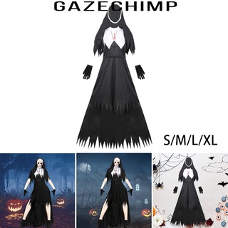 [GAZECHIMP] Conjunto de Cosplay de fiesta de Halloween para mujer, Medieval, monja, disfraz de fiesta