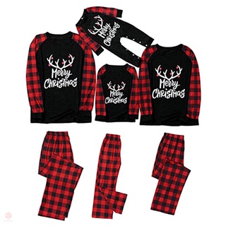 2020 Navidad Familia Coincidencia Pijamas Conjuntos De Cuadros Ropa De Dormir Loungewear Conjunto (3)