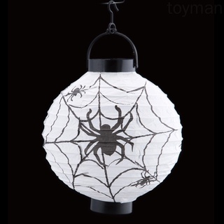 Lámpara colgante de Halloween LED de papel linterna de calabaza de araña murciélago decoración de fiesta toyman