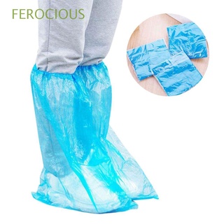ferocious 5 pares de cubiertas de zapatos de lluvia de buena calidad de plástico antideslizante desechables duraderos gruesos protector impermeable
