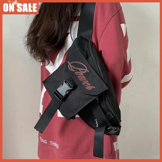 ☬ins unisex messenger bag chest bag tide cool wind dark all-match versatile Oxford cloth sports mobile phone bag for men and women