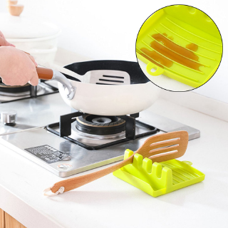Útil cuchara descanso resistente al calor utensilios de cocina espátula de cocina soporte de herramientas