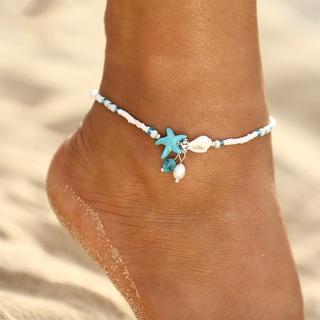 fashionjewelry exquisita cuentas boho perlas tobilleras mujeres pulsera pierna playa tobillo cadena joyería regalo