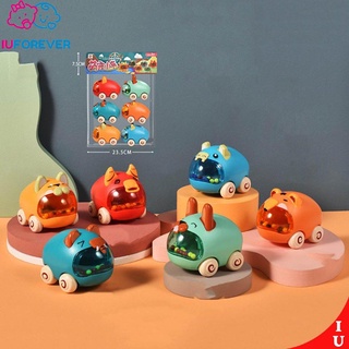 6pcs juguetes de niños tire hacia atrás coche de dibujos animados Mini tire hacia atrás niños juguete para niños