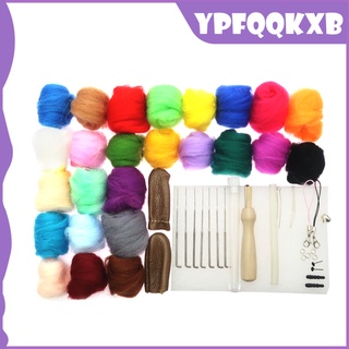 1 juego de agujas de fieltro Kit de inicio con 25 colores de lana itinerante DIY manualidades de mano (1)