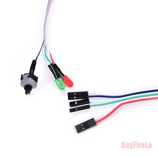 Kayfirele Case desktop ATX power on switch cable reset con luz LED HDD para PC PC