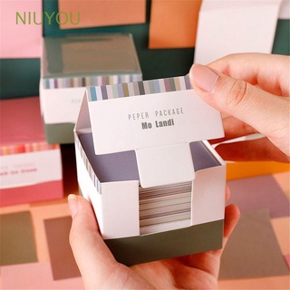 niuyou 150 hojas de papelería de papel escolar memo pad morandi color oficina marcador creativo diario manual notas/multicolor