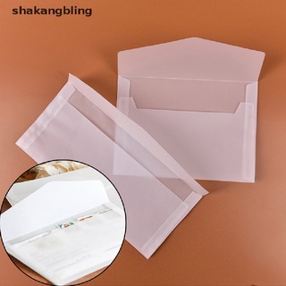 shkas 5 unids/pack translúcido sobre tarjeta de mensaje carta estacionaria papel de almacenamiento regalo bling