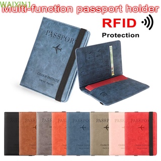 HEEBII Multi-function Passport Bag Leather Travel Cover Case Passport Holder Portable Credit Card Holder Document Package Ultra-thin RFID Wallet/Multicolor