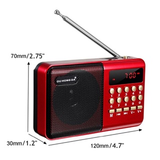 [Listo Stocks] KK11 Mini portátil Radio Digital FM USB TF MP3 reproductor altavoz para los ancianos (4)