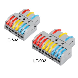 TRIBGOALWISE PCT SPL Cable Connectors LT-633 933 Terminal Block Quick Wire Connector Universal Wiring Led Light Electrical Splitter High Quality Push-in Conductor (2)