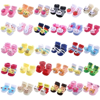 Hsp1 recién nacido bebé Prewalker algodón piso calcetines lindo 3D de dibujos animados Animal arco iris raya antideslizante suela bebé puño zapatilla zapatos 0-12M