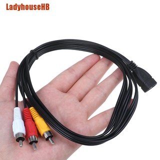 [ladyhousehg] cable adaptador de video a/v de 5 pies/1,5 m usb 2.0 hembra a 3 rca macho a/v (2)