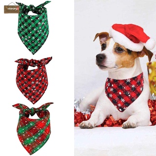 vicenory reversible perro triángulo bandana disfraz accesorios bufanda mascota perro navidad perro pañuelos copos de nieve algodón lavable decoración búfalo cuadros