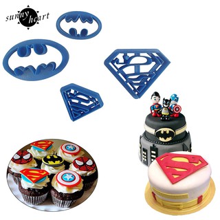 sunnyheart 4 moldes de superhéroe batman superman cortador de galletas de pastelería