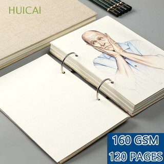 Huicai papelería/estuche De lino Resistente recargable con dibujo Pintado a mano/libro