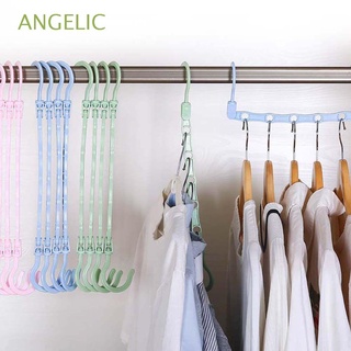 angelic plástico percha de ropa multifuncional estante de almacenamiento estante de secado giratorio ahorro de espacio colgante ropa hogar armarios armario organizador/multicolor