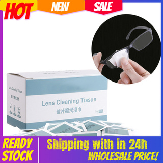 atlantamart 100 unids/caja de gafas limpiador de tela desechable desengrasante papel pre-humedado lente limpieza toallitas para vidrio