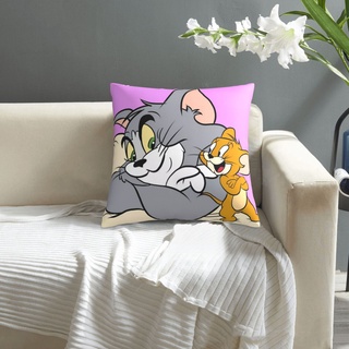 tom and jerry - funda de almohada (18 x 18 pulgadas, 1 unidad, funda de almohada con cremallera, gato y ratón)