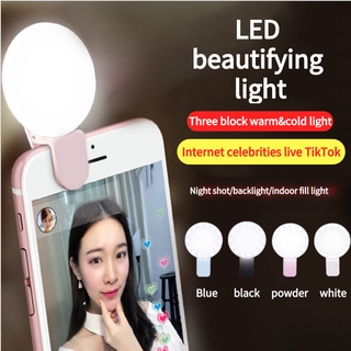 Teléfono móvil luz de relleno recargable USB Selfie anillo 36 LED 3 nivel brillo belleza Flash luz Clip lámpara para Android IOS