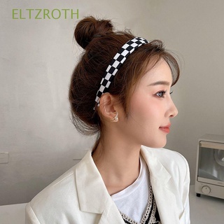 ELTZROTH Sweet Pu Leather Headband Elegant Thin Hair Hoop Korean Style Headwear Wash Face Sponge Classic Retro Girl Polka Dot Female Hairbands