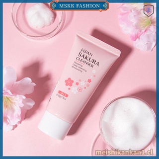 moda sakura espuma limpiador cara lavado control de aceite brillante cuidado de la piel limpiador [mskk] (4)