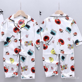 YL🔥Stock listo🔥Verano bebé niños niñas niños de dibujos animados ropa de dormir conjunto de manga corta blusa Tops+pantalones