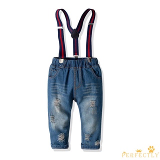 Pft7-Zz - pantalones largos Denin para niños, pantalones vaqueros de moda rasgados, pantalones largos para niños de 1 a 6 años, ropa de primavera y otoño