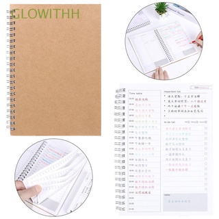 glowithh oficina planificador diario suministros escolares gestión del tiempo bobina cuaderno bloc de notas estudiante regalo espiral alambre anillo o notebook 50 hojas