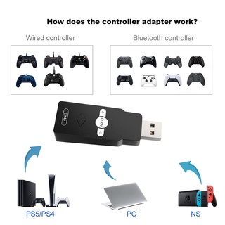 For PlayStation5 Wireless Controller Handle Converter PS5/PS4/Nintendo Switch/PC/PS3 PC Wired Connection Controller Converter KE