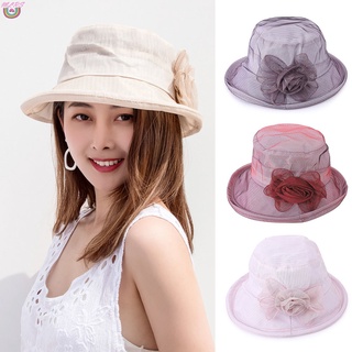 Ms mujeres flor Top sombrero protector solar plegable malla transpirable sombrilla gorra para el verano