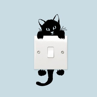 DIY Little Cat Light Switch pegatina de pared pegatina decoración del hogar