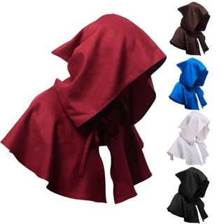 5 colores de halloween brujería con capucha capa superior disfraz corto túnica medieval capa unisex disfraz bruja mago vampiro