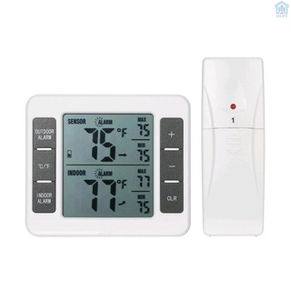 [3e Appliance] termómetro interior al aire libre con Sensor inalámbrico Monitor de temperatura Digital medidor de temperatura máx. y Min Record pantalla LCD grande para el hogar dormitorio oficina (1 Sensor)