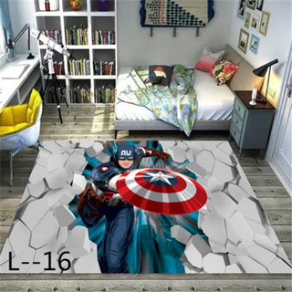Capitán América Alfombra Lavado Antideslizante Sala De Estar Dormitorio Mesita De Noche Impreso En 3D De Piso Felpudo De La Puerta Juego