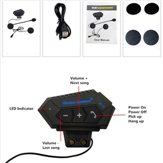 Kit De Llamadas Telefónicas Manos Libres Para Motocicleta Bluetooth 4.2 Auriculares Inalámbricos Intercomunicador Estéreo Antiinterferencia Reproductor De Música (7)