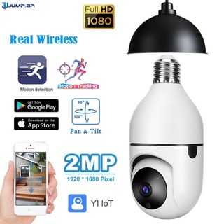 Tuya 2MP Inteligente 1080p cámara PTZ E27 lámpara wifi HD infrarroja visión nocturna dos pasos Monitor autorastreador Para seguridad del hogar (jump)