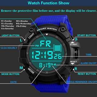 Reloj De pulsera Digital Lcd a prueba De agua para hombre cronómetro deportivo T456Fgws.Br (9)
