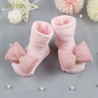 KREBBS Girls Baby Socks Soft 6-12 months Newborn Socks 3D Bownot Infant Cartoon Autumn Winter Warm Cotton Non-Slip Sole/Multicolor