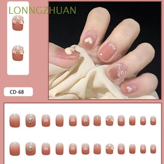 LONNGZHUAN Fashion Manicure fake nails full cover Rhinestone Nail nail patch Butterfly decorated Rhinestone Wear Nail