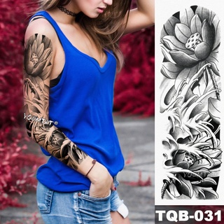 gran brazo manga tatuaje indio salvaje chica impermeable temporal tatuaje pegatina bosque lobo hombres nube completa tatuaje cuerpo arte (4)