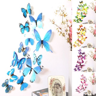 12 Pegatinas De Pared De Mariposa 3D DIY Decoración De Habitación Dormitorio (1)