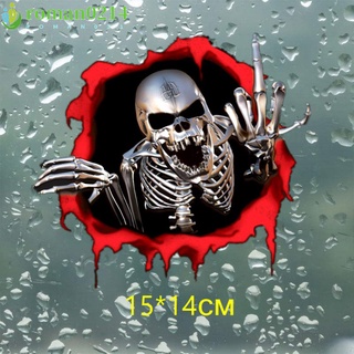 roman0214 B009 3d Car Stickers Skeleton Skull In The Bullet Hole Funny Colorful Car Auto Decals Car Sticker Interior