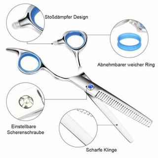Nuevo♥ Peluquería y peluquería conjunto de herramientas plana cortador de dientes curvado descanso dedo tijeras es altamente pulido afilado (1)