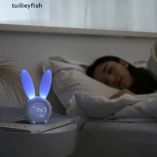 Tuilieyfish Cute Rabbit Shape Digital Alarm Clock With Led Sound Light Table Wall Clocks CL