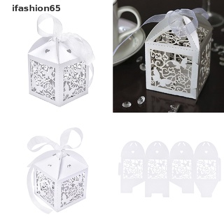 Ifashion65 10/50/100pcs Wedding Party Favor Butterfly Paper Candy Gift Boxes With Ribbon CL