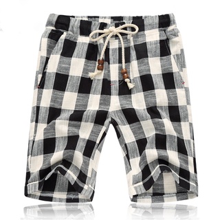2021 verano nuevos pantalones cortos de los hombres moda casual bermudas cuadros pantalones cortos de algodón puro